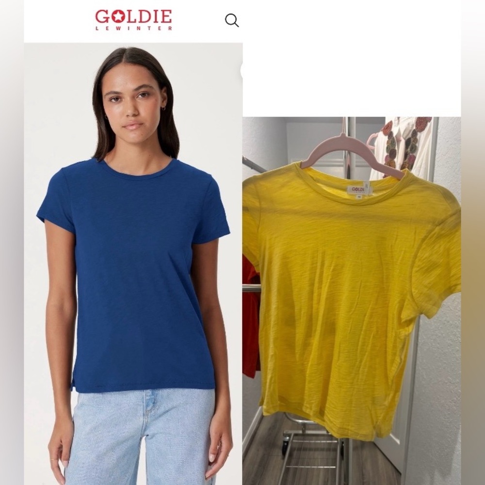 NEW Goldie $85 Yellow SIGNATURE SLUB BOY TEE Size XS